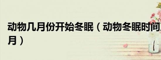 动物几月份开始冬眠（动物冬眠时间几月到几月）