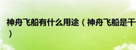 神舟飞船有什么用途（神舟飞船是干什么用的）