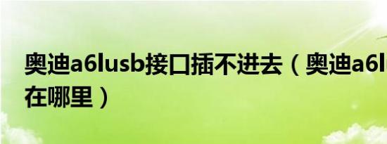 奥迪a6lusb接口插不进去（奥迪a6lusb接口在哪里）