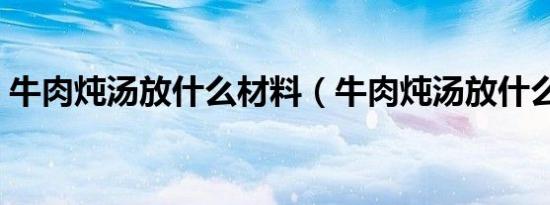 牛肉炖汤放什么材料（牛肉炖汤放什么材料）