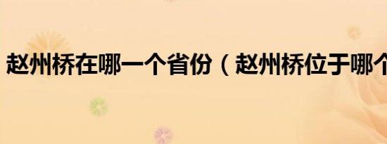 赵州桥在哪一个省份（赵州桥位于哪个省份）