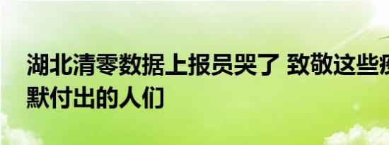 湖北清零数据上报员哭了 致敬这些疫情中默默付出的人们