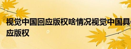 视觉中国回应版权啥情况视觉中国具体如何回应版权