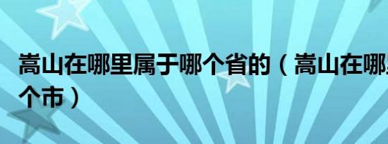 嵩山在哪里属于哪个省的（嵩山在哪里个省哪个市）