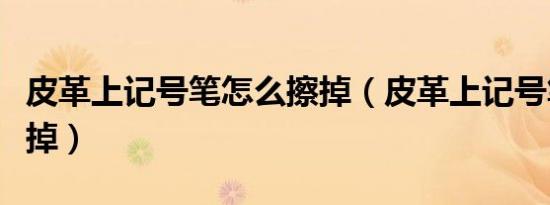 皮革上记号笔怎么擦掉（皮革上记号笔怎么擦掉）