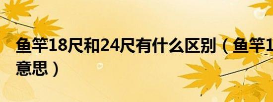 鱼竿18尺和24尺有什么区别（鱼竿18尺什么意思）
