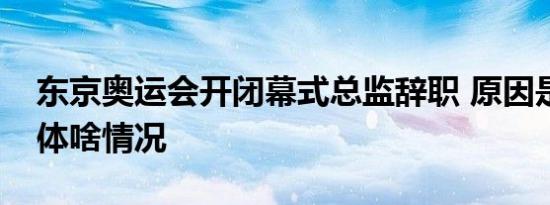 东京奥运会开闭幕式总监辞职 原因是什么具体啥情况