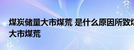 煤炭储量大市煤荒 是什么原因所致煤炭储量大市煤荒