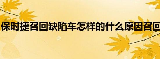 保时捷召回缺陷车怎样的什么原因召回缺陷车