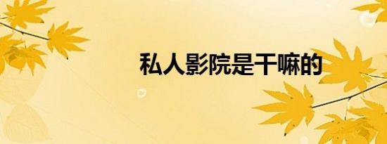 私人影院是干嘛的