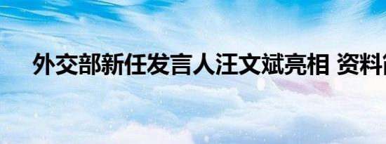 外交部新任发言人汪文斌亮相 资料简介