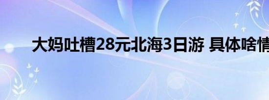 大妈吐槽28元北海3日游 具体啥情况