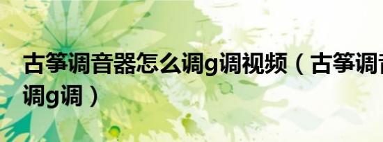古筝调音器怎么调g调视频（古筝调音器怎么调g调）