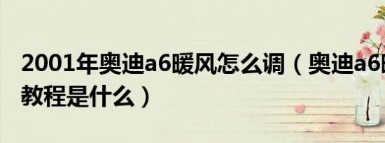 2001年奥迪a6暖风怎么调（奥迪a6暖风开关教程是什么）