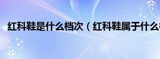 红科鞋是什么档次（红科鞋属于什么档次）