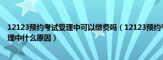 12123预约考试受理中可以缴费吗（12123预约考试一直受理中什么原因）