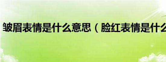 皱眉表情是什么意思（脸红表情是什么意思）