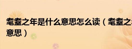 耄耋之年是什么意思怎么读（耄耋之年是什么意思）