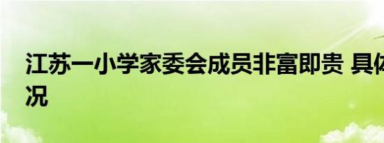 江苏一小学家委会成员非富即贵 具体是啥情况