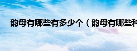 韵母有哪些有多少个（韵母有哪些种类）