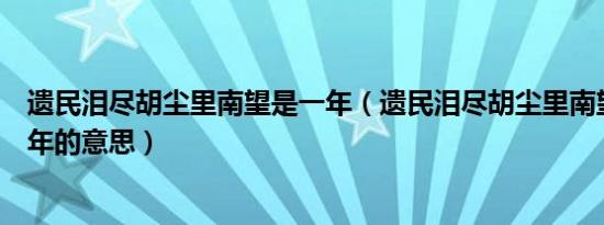 遗民泪尽胡尘里南望是一年（遗民泪尽胡尘里南望王师又一年的意思）