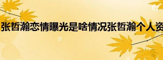 张哲瀚恋情曝光是啥情况张哲瀚个人资料介绍
