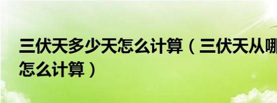 三伏天多少天怎么计算（三伏天从哪天开始 怎么计算）