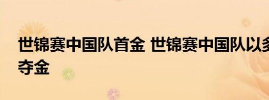 世锦赛中国队首金 世锦赛中国队以多少成绩夺金