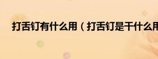 打舌钉有什么用（打舌钉是干什么用的）