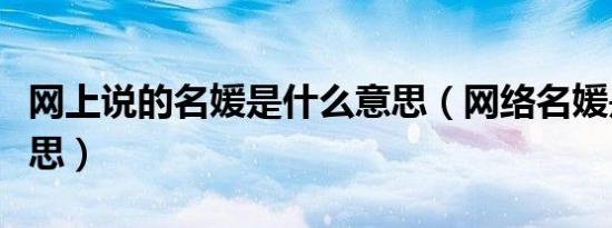 网上说的名媛是什么意思（网络名媛是什么意思）