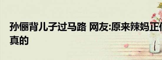 孙俪背儿子过马路 网友:原来辣妈正传演的是真的