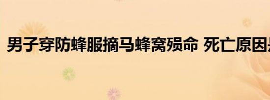 男子穿防蜂服摘马蜂窝殒命 死亡原因是什么