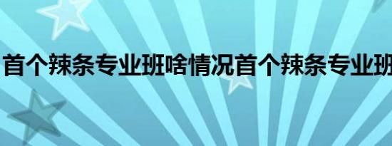 首个辣条专业班啥情况首个辣条专业班怎样的