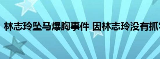 林志玲坠马爆胸事件 因林志玲没有抓牢缰绳