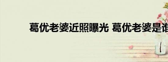 葛优老婆近照曝光 葛优老婆是谁