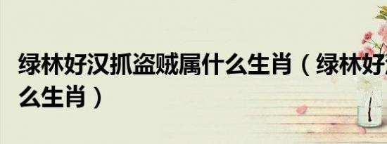 绿林好汉抓盗贼属什么生肖（绿林好汉代表什么生肖）