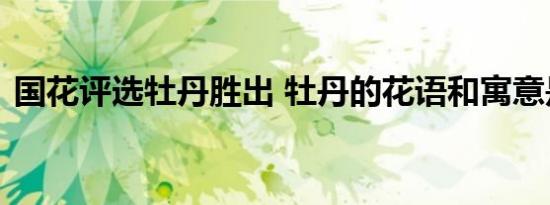 国花评选牡丹胜出 牡丹的花语和寓意是什么