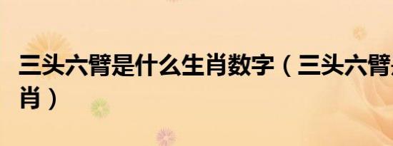 三头六臂是什么生肖数字（三头六臂是什么生肖）
