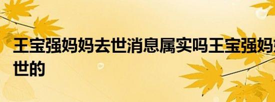 王宝强妈妈去世消息属实吗王宝强妈妈几时去世的