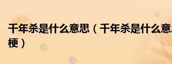 千年杀是什么意思（千年杀是什么意思是什么梗）