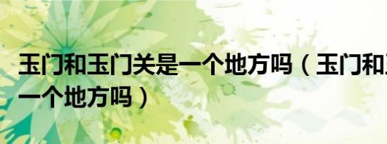 玉门和玉门关是一个地方吗（玉门和玉门关是一个地方吗）