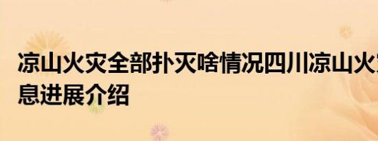 凉山火灾全部扑灭啥情况四川凉山火灾最新消息进展介绍