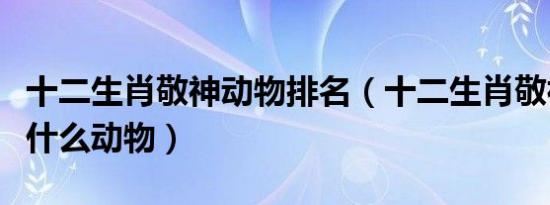 十二生肖敬神动物排名（十二生肖敬神之物是什么动物）