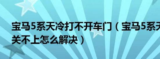 宝马5系天冷打不开车门（宝马5系天冷车门关不上怎么解决）