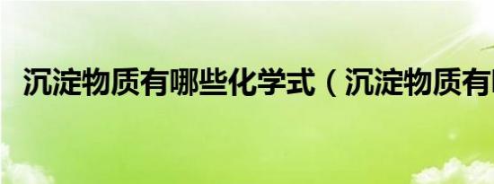 沉淀物质有哪些化学式（沉淀物质有哪些）