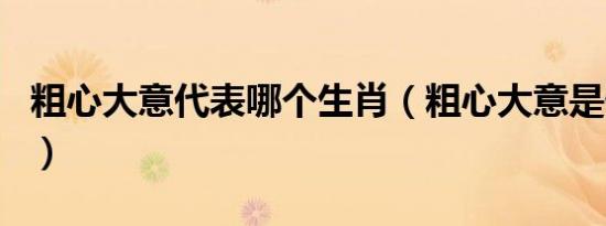 粗心大意代表哪个生肖（粗心大意是什么生肖）