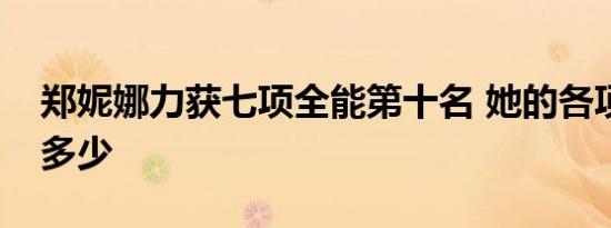 郑妮娜力获七项全能第十名 她的各项成绩是多少