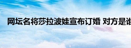 网坛名将莎拉波娃宣布订婚 对方是谁恭喜