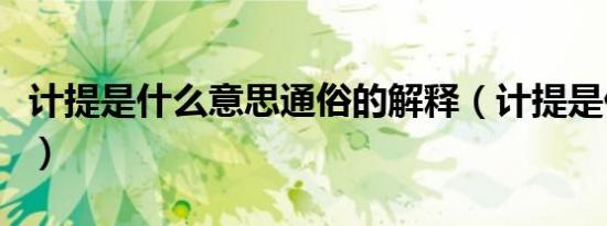 计提是什么意思通俗的解释（计提是什么意思）