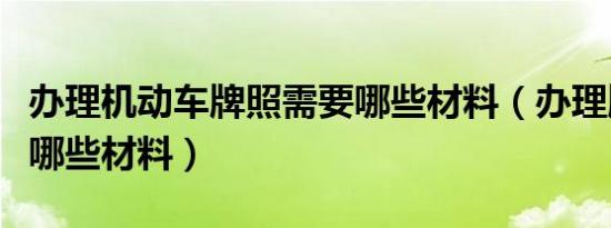 办理机动车牌照需要哪些材料（办理牌照需要哪些材料）